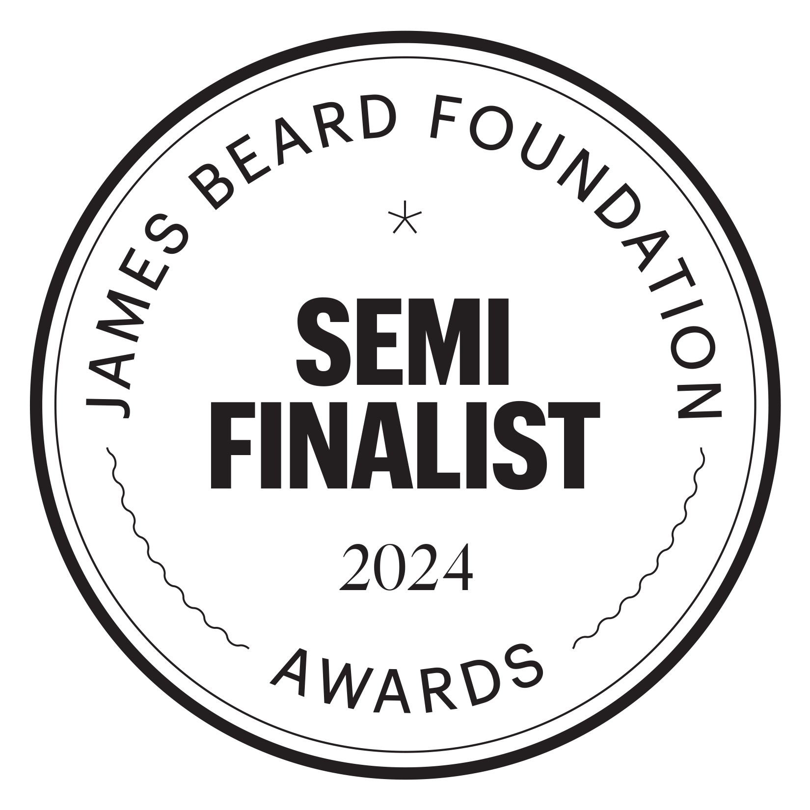 James Beard Award Semi-Finalist 2024 seal