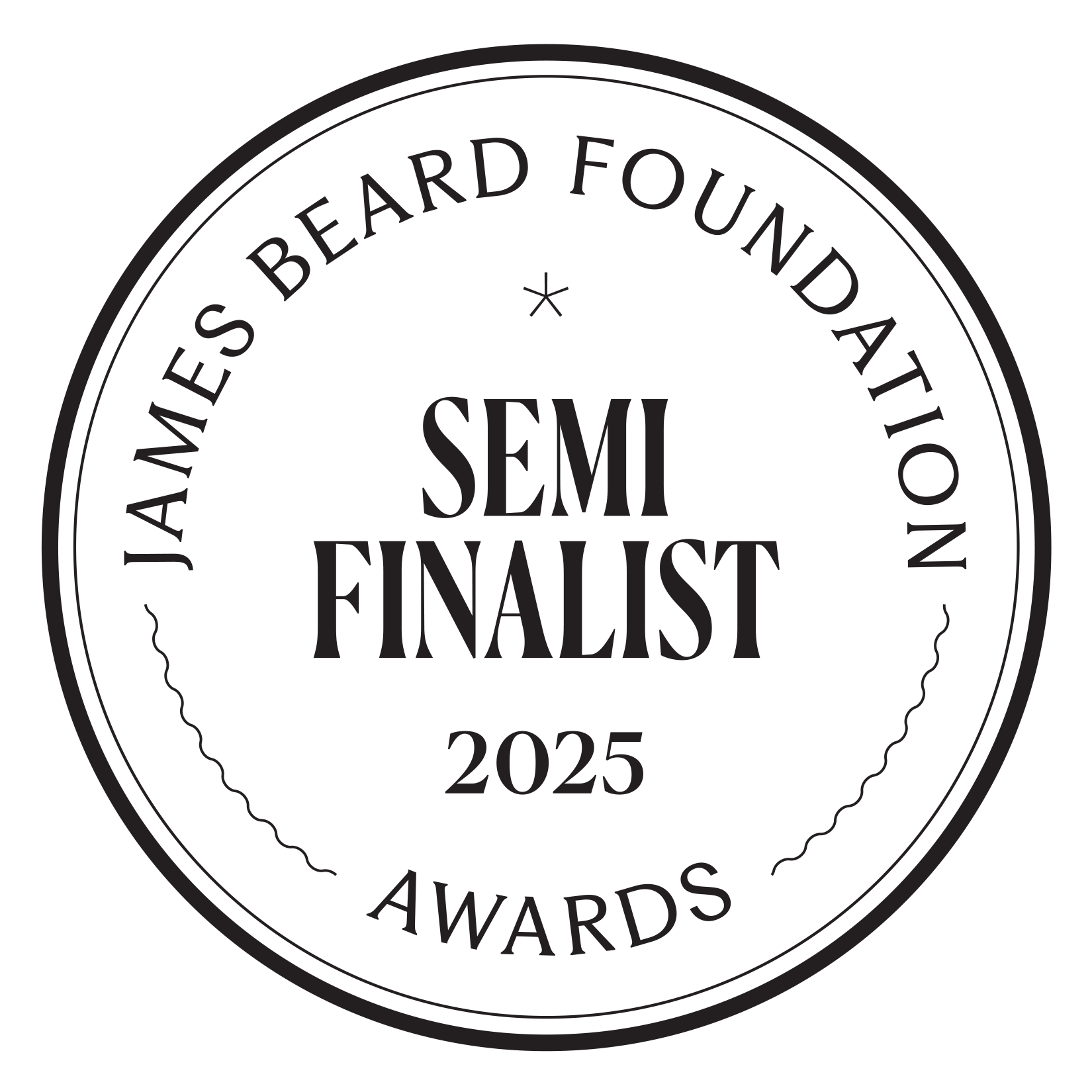 James Beard Award Semi-Finalist 2025 seal