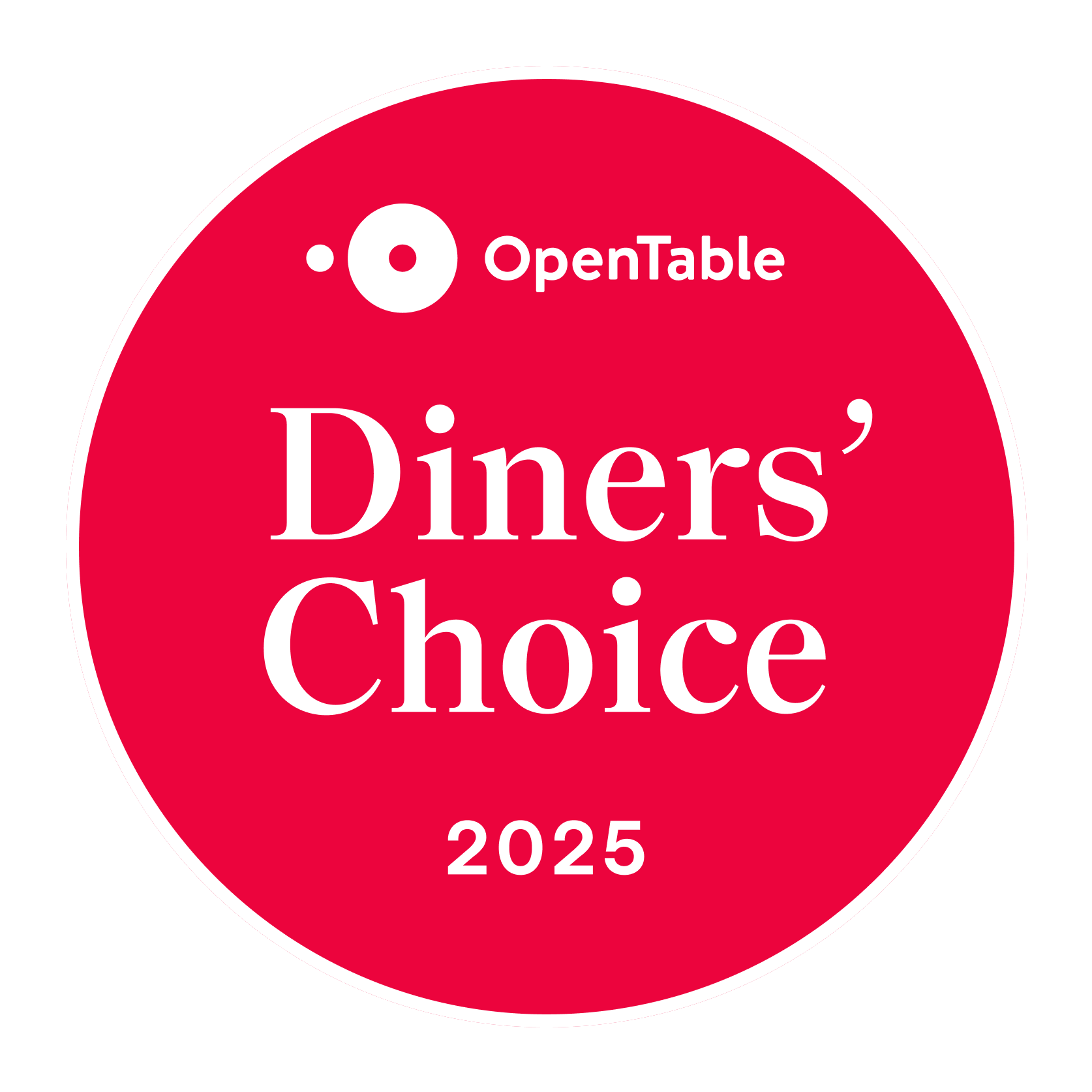 OpenTable Diners' Choice Award 2025
